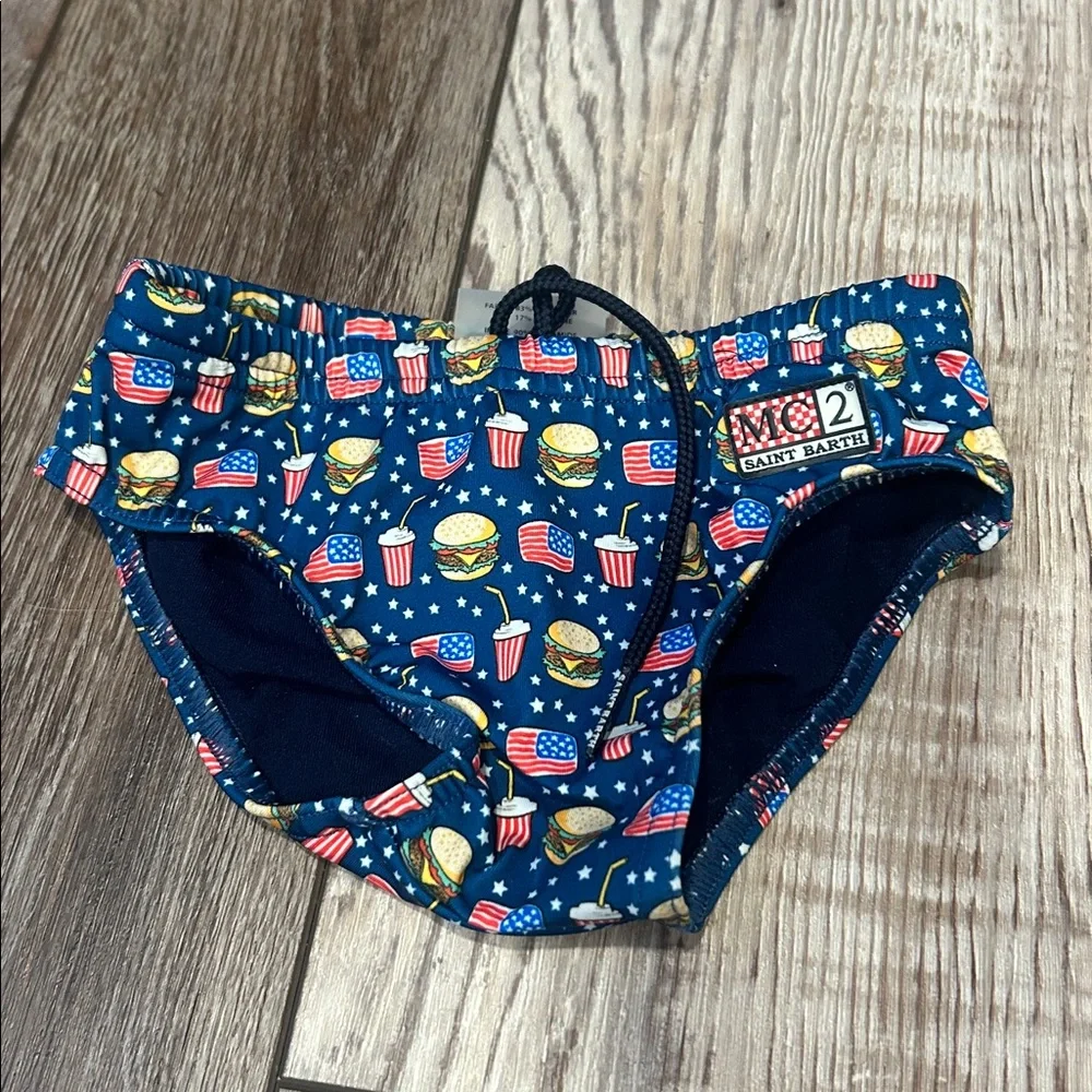 MC2 Saint Barth Blue Swim Briefs Size 2 🍔 🇺🇸